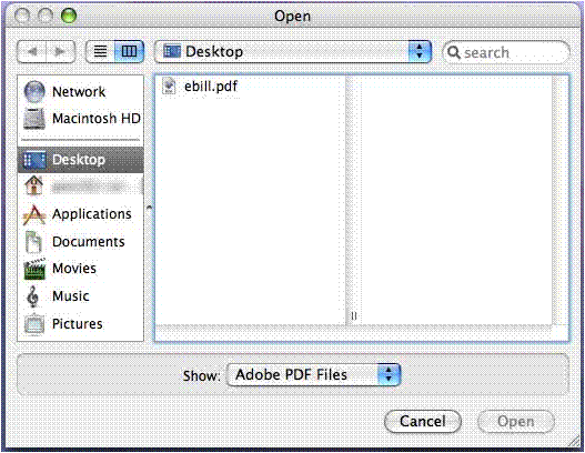 'Open as' dialogue for a Mac