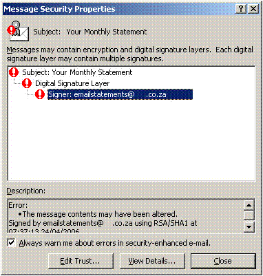 Message security properties