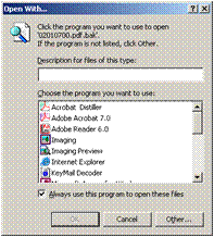 'Open with' dialogue