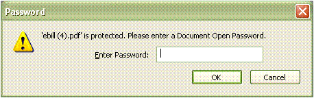 Password request in a pdf