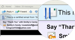 CertifiedEmail lets recipients know that the email really is from the sender it appears to be from and can be trusted. 