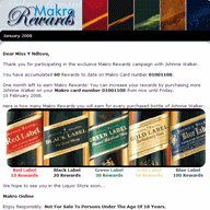 Rewards program email
