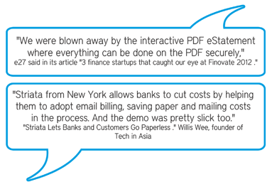 Fintech demo speech bubble