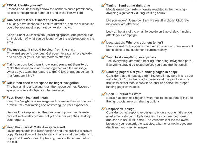 Mobile Email Campaign Checklist