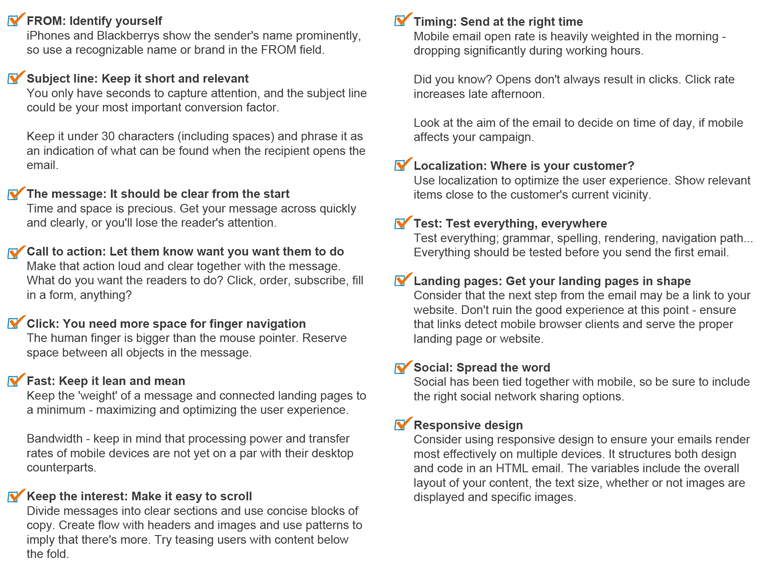 Mobile Email Campaign Checklist