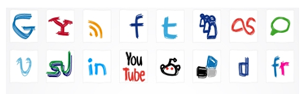 Caligraphic icons Caligraphic icons
